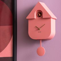Karlsson - Horloge murale en métal avec coucou - Rose - Modern cuckoo oro - Plastique - Style Contemporain
