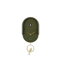 Karlsson - Horloge murale en métal avec coucou - Vert olive - Tweet - Plastique - Style Contemporain