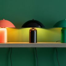 Leitmotiv - Lampe à poser champignon en métal - Noir - Astuto - Métal - Style Contemporain