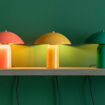 Leitmotiv - Lampe à poser champignon en métal - Jaune curry - Astuto - Métal - Style Contemporain