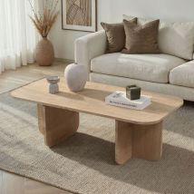 Table basse rectangulaire en bois 120x60cm - Bois clair - Lison - Bois - Drawer - Style Scandinave