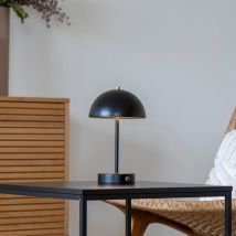 House Nordic - Lampe à poser LED sans fil rechargeable - Noir - HOLT - Métal - Style Contemporain