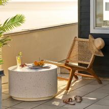 House Nordic - Table basse ronde en effet terrazzo ø70cm - Beige - Bonnie - Béton-Ciment - Style Contemporain