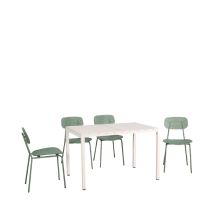 Ensemble table et chaises de jardin 4 personnes en métal - Vert - Orka - Métal - Drawer - Style Classique