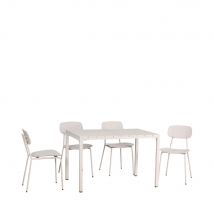 Ensemble table et chaises de jardin 4 personnes en métal - Beige - Orka - Métal - Drawer - Style Classique