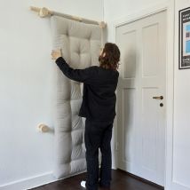 Karup Design - Fauteuil convertible en tissu et bois avec accroches murales - Écru - Hooked - Style Scandinave