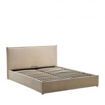 Lit coffre en tissu 160x200cm - Beige - Cama - Drawer - Style Classique