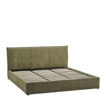 Lit coffre en tissu 180x200cm - Vert - Cama - Drawer - Style Classique