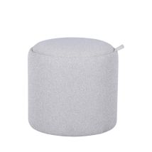 Pouf rond en tissu avec plateau et rangement ø40cm - Beige chiné - Zoe - Drawer - Style Contemporain,Scandinave