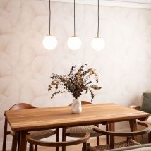 Suspension avec 3 points lumineux en verre - Laiton - Kano - Verre - Drawer - Style Classique