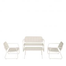 Salon de jardin 4 places en métal - Beige - Zaro - Métal - Drawer - Style Industriel