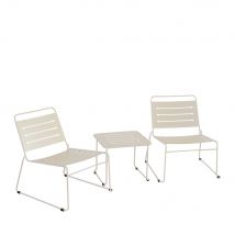 Salon de jardin 2 personnes en métal - Beige - Solena - Métal - Drawer - Style Industriel