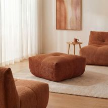 Pouf compressé en tissu - Rouille - Alba - Drawer - Style Contemporain