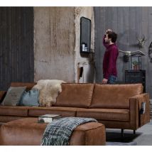 BePureHome - Grand canapé 4 places vintage - Cognac - BRONCO - - Style Vintage