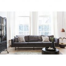 BePureHome - Grand canapé 4 places vintage - Noir - BRONCO - - Style Vintage