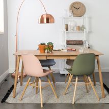 Zuiver - Table à manger extensible 4 à 6 personnes 120-162x80cm en bois - Naturel - GLIMPS - Bois - Style Contemporain