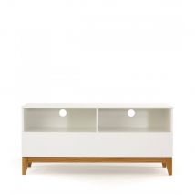 Woodman - Meuble TV design scandinave Wide - Blanco - Couleur - Blanc - Bois - Style Contemporain