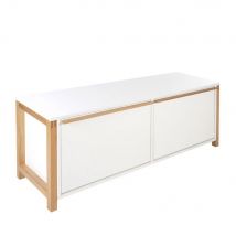 Woodman - Banc d'entrée avec rangement chaussures 2 portes - Blanc - NORTHGATE - Bois - Style Contemporain