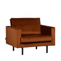BePureHome - Fauteuil vintage en velours - Rouille - BRONCO - - Style Contemporain