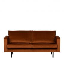 BePureHome - Canapé 3 places vintage en velours - Rouille - BRONCO - - Style Vintage