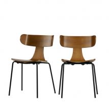 Woood - Lot de 2 chaises design empilables - Form - Couleur - Bois foncé - Bois - Style Contemporain