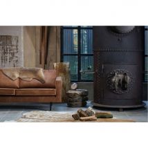 BePureHome - Canapé 3 places vintage en similicuir - Cognac - BRONCO - - Style Vintage