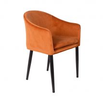 Fauteuil de table design en velours - Catelyn - Couleur - Orange - Velours - Style Art déco