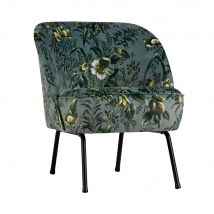 Be Pure Home - Fauteuil lounge en velours - Vogue - Couleur - Gris - Velours - Style Contemporain