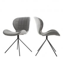 Zuiver - Lot de 2 chaises design - OMG - Couleur - Gris clair - Tissu - Style Contemporain