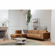 BePureHome - Canapé d'angle gauche velours - Bronze - STATEMENT - - Style Contemporain