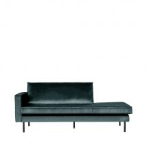BePureHome - Méridienne gauche en velours - Bleu canard - BRONCO - - Style Art déco