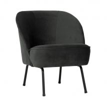BePureHome - Fauteuil lounge en velours - Noir - VOGUE - - Style Contemporain
