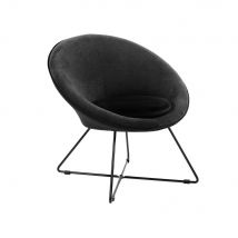Pomax - Fauteuil en velours - Noir - GARBO - - Style Art déco