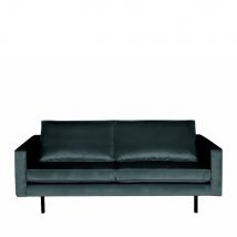 BePureHome - Canapé 3 places vintage en velours - Bleu canard - BRONCO - - Style Vintage