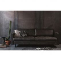 BePureHome - Canapé 3 places vintage capitonné - Noir - BRONCO - - Style Vintage