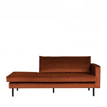 BePureHome - Méridienne droite en velours - Rouille - BRONCO - - Style Vintage