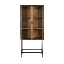 Dutchbone - Vitrine 2 portes en bois recyclé - Chisel - Couleur - Bois clair - Bois - Style Contemporain