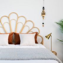 Drawer - Tête de lit design en rotin 160cm - Naturel - SINGARAJA - Rotin - Style Bohème