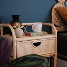 Drawer - Table de chevet en rotin - Naturel - TONDANO - Rotin - Style Bohème