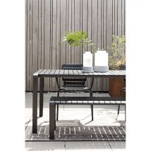 Zuiver - Table de jardin en métal 214x97cm - Noir - VONDEL - Métal - Style Contemporain
