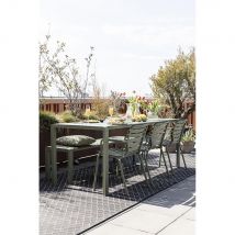 Zuiver - Table de jardin en métal 214x97cm - Vert de gris - VONDEL - Métal - Style Contemporain