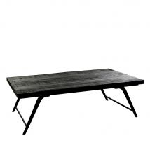 Pomax - Table basse en bois 125x75cm - Ohio - Couleur - Noir - Bois - Style Bohème