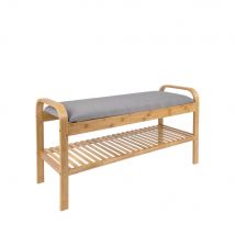 Leitmotiv - Banc en bois et tissu - Arch - Couleur - Gris - Tissu - Style Scandinave