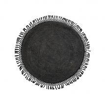 Bloomingville - Tapis rond en jute - Idakamille - Couleur - Noir, Dimensions - ø122 cm - Jute