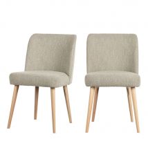 Vtwonen - Lot de 2 chaises en tissu bouclé - Beige - FORCE - - Style Scandinave