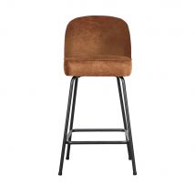 BePureHome - Tabouret de bar en simili H65cm - Cognac - VOGUE - - Style Vintage