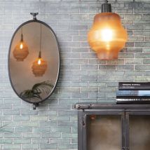 Miroir ovale en métal - Noir - LARA - Métal - Style Contemporain