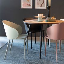 Lot de 2 chaises en résine et métal - Vert d'eau - GIGI - Plastique - Style Contemporain