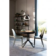 Lot de 2 chaises en résine et métal - Noir - PIP - Plastique - Style Contemporain