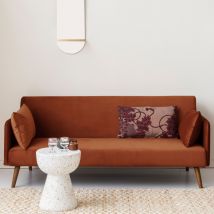 Canapé convertible 3 places velours - Rouille - NIELSON - - Drawer - Style Contemporain